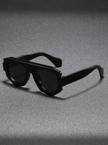 1pc Men's Oversized Square Flat Top Personalized Fashion Sunglasses, Suitable For Outdoor, Cycling, Beach Parties, Windproof - Nhiều màu - Xem 4