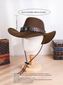 Chapeau haut-de-forme unisexe en métal, décoratif et décontracté, élégant et à la mode, idéal pour les voyages, les fêtes, les soirées western et le quotidien.