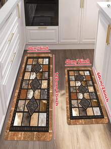 Set de 1 o 2 alfombrillas de puerta de cerámica retro - Alfombra de piso antideslizante para el hogar, apta para dormitorio, cocina y baño. Alfombra de piso para el hogar, alfombra para los pies, multiusos adecuada para entrada, cocina y pisos de baño. Alfombra de entrada creativa disponible en varios tamaños - Marrón - Ver 17