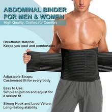 Faja abdominal para hombres y mujeres - Faja para después de cirugía, banda de compresión ajustable, faja abdominal, cinturón de soporte para hernia - Negro - Ver 7