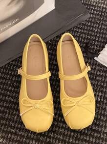 2025 New Increased Height Version Round Toe Mary Jane Shoes For Women, French Ballet Flats
