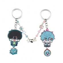 2pcs Personalized Cartoon Hip Hop Anime Figure Acrylic Keychain, Couples/Valentine's Gift Car Accessories Bag Charm Backpack For School
