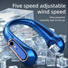 Ventilador de cuello USB portátil - Utilizable, recargable, ventilación flexible de 360°, funcionamiento silencioso, flujo de aire potente - Adecuado para exteriores, regalo de estudiante/cumpleaños