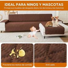 Cubre Sillones en L,Funda para Sillones en L Impermeable de Doble Cara,Cubre Sofa de Una Sola Pieza,Lavable, Adecuada para Familias con Niños y Mascotas (Marrón) - Marrón - Ver 2