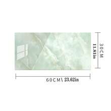 10/30 件 3D 浅灰色和绿色大理石图案瓷砖墙贴，防水防霉墙板，适用于厨房、浴室，铝塑墙贴