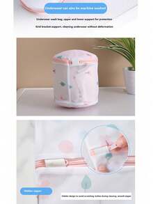 1pc菠萝图案小树图案蓝叶图案仙人掌洗衣袋洗衣机家用毛衣内衣文胸清洗网袋衣服防变形过滤网加厚 - 彩色 - 查看 7