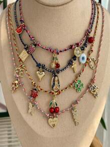 1PC Simple And Fashionable Ocean Style Copper Shell Resin Sea Fish Star Shell Freshwater Pearl Thin Hand Rope Female Beach Vacation Seaside Travel Party Summer Daily Dating Wear, Summer Versatile Models Hand Rope Jewelry Gift For Sisters Mother Girlfriends