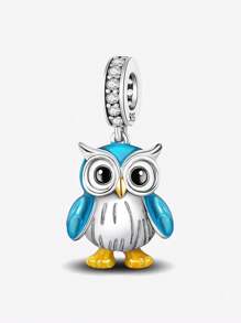 1 Stück 925 Sterling Silber modische Eule Perle passend für Frauen Armreifen, Armspangen DIY Schmuckherstellung und alltägliches Outfit, Schmuckdekoration für Mädchen