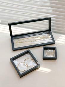 Acrylic 3D Floating Display Storage Box - Acrylic Jewelry Storage Box With Elastic Film, For Necklaces, Bracelets, Rings, Coins, Earrings And Pins Transparent Hanging Organizer - Retail And Personal Use Gift Box, Jewelry Gift Box, Transparent Design, Secure Closure For Women Storage Organizer Travel Essentials Gift Back To School