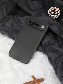 1pc Liquid Silicone Phone Case, White/Pink, Shockproof Protective Cover Compatible With Google Moto G85 - Black - View 1