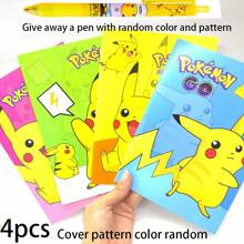 pokemon Pokémon, 4/A 32-seitiges Pikachu Notizbuch, Pikachu Beschriftetes Notizbuch, geeignet für Studenten zum Schreiben von Notizen, 20,8 x 14,5 cm [Coverfarbe Muster zufällig]. Eine Stift als Geschenk, die Farbe des Stifts ist zufällig