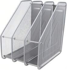 ENVIO GRATUITO y SIN MINIMO de compra!!! Estante de 3 columnas de malla metálica para documentos, soporte de archivos, revistas, periódicos, bandeja para organizador de escritorio de oficina en casa