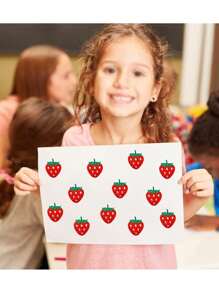 500pcs Shiny Strawberry Stickers, Laser Red Berries Fruit Sealing Stickers, Self-Adhesive Labels For Packaging, Decoration, Birthday, Baby Shower, Party, Phone Case, Notebook, Cup