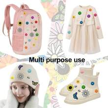 100pcs Assorted Embroidered Iron-On Patches - Butterfly & Daisy Designs For DIY Clothing, Bags, Hats, Jackets - Sewing Appliques In Various Colors