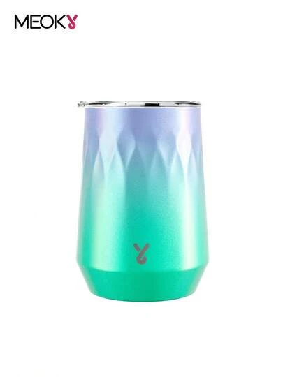 14oz Stainless Steel Wine Tumbler With Lid, Stemless Double Insulated Wine Glass, Leak-Proof Lid - Keeps Drinks Hot & Cold , Suitable For Different Scenes, Parties,Outdoor, Gifts