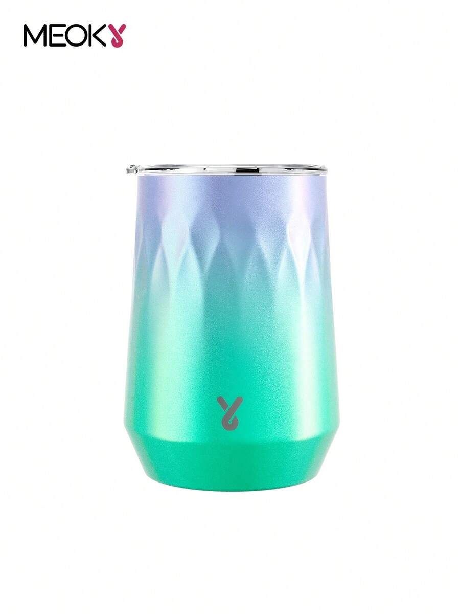 14oz Stainless Steel Wine Tumbler With Lid, Stemless Double Insulated Wine Glass, Leak-Proof Lid - Keeps Drinks Hot & Cold , Suitable For Different Scenes, Parties,Outdoor, Gifts - Violet Purple - View 1