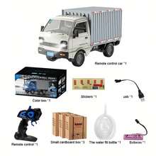 Camión RC todoterreno 1:16 con control remoto 2.4GHz y luces LED, coche RC con puertas y baúl abribles, y efecto realista de vehículo todoterreno, perfecto como regalo para adultos y niños - Blanco - Ver 1