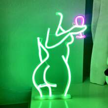 1 pieza Letrero de neón decorativo de pared para bar, luz LED con pilas o alimentación USB con diseño de jarra de cerveza, copa de cóctel, jarra de cerveza, letrero de neón de bar para habitación, dormitorio, decoración de bar