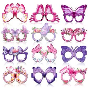 12pcs Butterfly Theme Cupcake Liners - Vibrant, Colorful Designs, Perfect For Photo Booth Fun, Ideal For Parties And Family Gatherings, Butterfly Decor