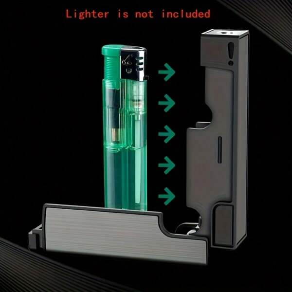 1pc Portable Automatic Cigarette Case, Fits 20pcs 84mm Cigarettes, Metal Material, Convenient Cigarette Holder With Lighter Compartment, Stylish Design & Comfortable Grip, Suitable As Father's Day Gift (Lighter Not Included)