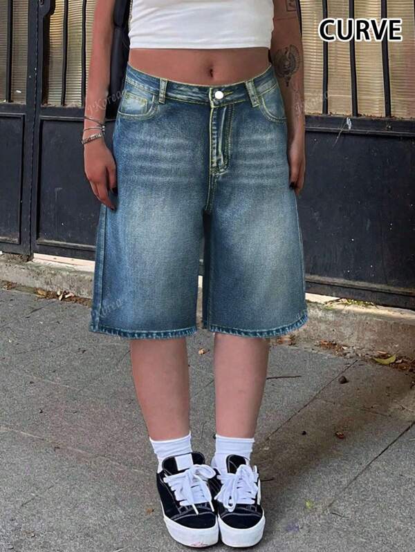 European And American Hot Selling Street Style Summer Leisure Vacation Loose Retro Boyfriend Style Water Washing Plus Size Women's Jeans Cropped Pants