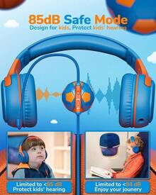 S Headphones Wired Toddler Headphones With Microphone, Over-Ear Headphones, 85/94dB Volume-Limiting, 3.5mm Jack, Foldable On-Ear Design -  & Comfortable Learning & Tertainmt