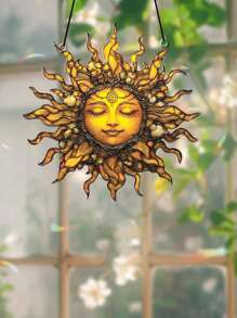 1件亚克力阳光捕捉器窗饰 - 波西米亚风阳光墙饰，春夏、母亲节、婚礼的完美礼物，阳光装饰家居、花园或露台（使用前请撕掉保护膜，材质为亚克力，非玻璃）