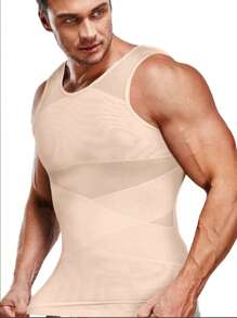 Men's Compression Shirt Slimming Vest Breathable Mesh Underwear Top Tummy Control Tank Quick-Dry Body Shaper Gym Fitness Tank Top