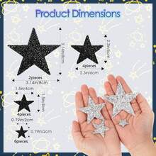 37pcs 6 Sizes Star Iron On Patches And Star Rhinestone Stickers, Star Shapes Iron On Patches And Adhesive Stickers, Glitter Repair Patch For Clothes Bags Pants Shoes Phone DIY Decoration, Accessories (Silver Star) Glued Star Shape Rhinestone Iron On Adhesive Flash Repair Patch For Clothing Bag Pants Shoes Phone Decorating Accessories, 5-Pointed Star Rhinestone Heat Transfer DIY Design Hot Melt Adhesive Web Patch For Hat Shoes Box Clothing Material - 37 Pieces 6 Size Stars - View 10