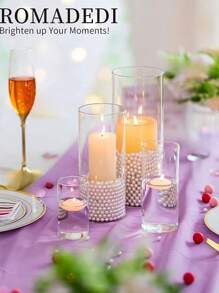 Decoraciones para la fiesta de bodas del Día de San Valentín, portavelas transparentes flotantes a prueba de viento, vasos hidropónicos de plantas de vidrio borosilicato de alta calidad, soporte para jarrón de mesa transparente para flores frescas