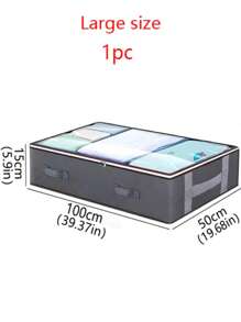 1pc/2pcs Foldable Under Bed Storage Boxes, Classic Fabric Organizer Boxes, Large Capacity For Storing Blankets, Towels, Quilts, Sweaters, Pillows, Linens, Packaging Papers - Zippered Multi-Purpose Home & Room Storage, Under Bed Storage