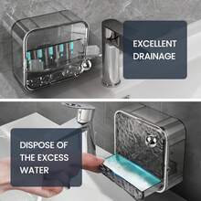 Wandmontierter Seifenschalenhalter für die Dusche - wasserdichter Badezimmer-Organizer mit starkem Klebstoff, keine verschmierte Seife mehr, PET+ABS Kunststoff, geeignet für Shampoo- und Seifenstücke, einfache Installation & Reinigung, Seifenhalter Badezimmer, stilvolles Gletschermuster, effizientes Ablaufsystem, Rückkehr zur Schule - Verschiedenfarbig - Übersicht 5