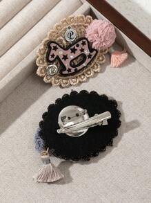 1 stuk elegante handgemaakte stoffen schattige glinsterende accessoire schoolbadge broche, luxe sieradenspeld, geschikt voor dagelijks gebruik, geweldig als datingcadeau