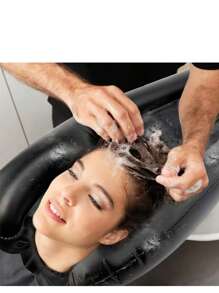 1/2 piezas - Recipiente inflable para shampoo, bandeja inflable para lavar el cabello para el lavabo y la mesita de noche - Recipiente cómodo y portátil para enjuagar sin derrames - Lavabo para cortes de pelo y coloración en casa para ancianos, niños, postrados en cama y discapacitados, lavabo para lavar el cabello liviano