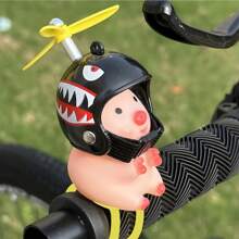 1pc Pink Pig With Helmet Creative Personalized Motorcycle Decoration, Elastic Band Suitable For Most Motorcycles And Bikes, Cute Pig Head Motorcycle/Bicycle Handlebar Decoration, Creative Personalized Gift, Fashionable Helmet Pig, Motorcycle Accessory