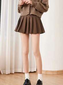 1双女士加大码连裤袜，时尚简约风格，加厚款，舒适保暖 - 杏色 - 查看 4