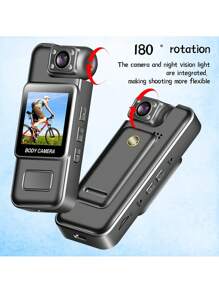 1080P HD Wearable Sports Camera, 1000mAh Rechargeable Battery, Night Vision, 180° Rotatable Lens, Loop Recording, USB Charging, Compatible With Tablet, ABS Material, For Outdoor Activities - Ideal Christmas Gift