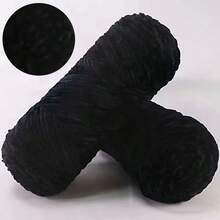 1/3/5 PCS 100g Skein Shiny Chunky Chenille Yarn Crochet Soft Velvet Knitting Wool DIY - Black - View 1