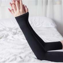 3 Paar schwarze gerade Stoff Sonnenschutzärmel für Frauen, Eisseide Sonnenschutzärmel für Frauen, Sommer Outdoor-Sport Armbeschutz für Männer, Eisseide Ärmel