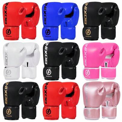GINGPAI Boxing Gloves For Teenagers, Muay Thai Kickboxing Punching Bag Gloves For Men And Women, Adult Martial Arts Training Breathable Thick Gloves