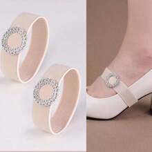 High-Heel Anti-Slip Straps – Elastic Wide Bands For Loose Shoes – No-Tie Secure Fit - Beige Star Diamond 1.5 - View 2