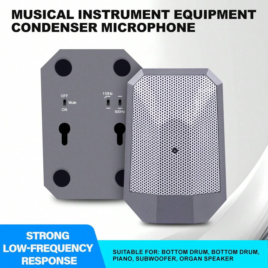 低音鼓乐器麦克风舞台表演拾音线电容接口麦克风 - 銀色 - 查看 1