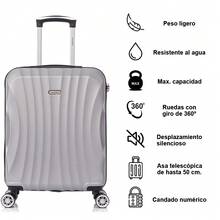 Vali ABS Cabin 55x40x20cm (44L) - Vali du lịch nhẹ nhỏ 20 inch - Xanh ngọc lam/Bạc/Xanh nước biển/Vàng/Vàng hồng/Đỏ/Tím/Đen/Xanh bạc hà/Xanh lá cây - Bạc - Xem 2