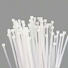 100 piezas de bridas de nylon autoblocantes blancas, ataduras de cables de plástico, correas para sujetar cables