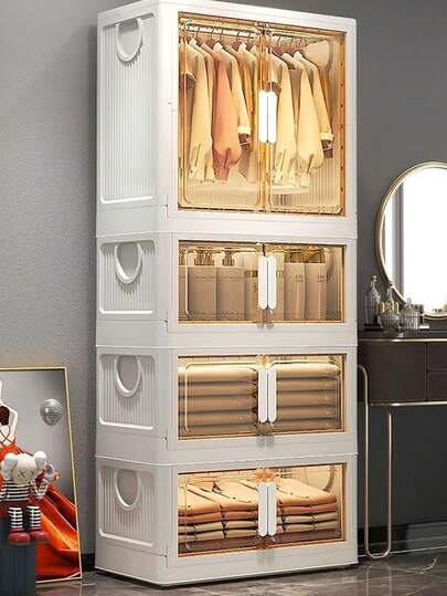 Armario/Closet simple de 5/4/3/2/1 niveles, gabinete de almacenamiento de ropa plegable DIY, organizador portátil para el hogar, dormitorio de niños, alquiler
