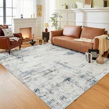 Alfombra bohemia salón dormitorio alfombras de pelo corto lavable suave antideslizante diseño vintage - Gris - Ver 1
