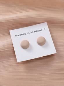 2pcs Round Casual Magnetic Scarf Clips, Durable And Versatile, Fashionable And Elegant - Beige - View 11