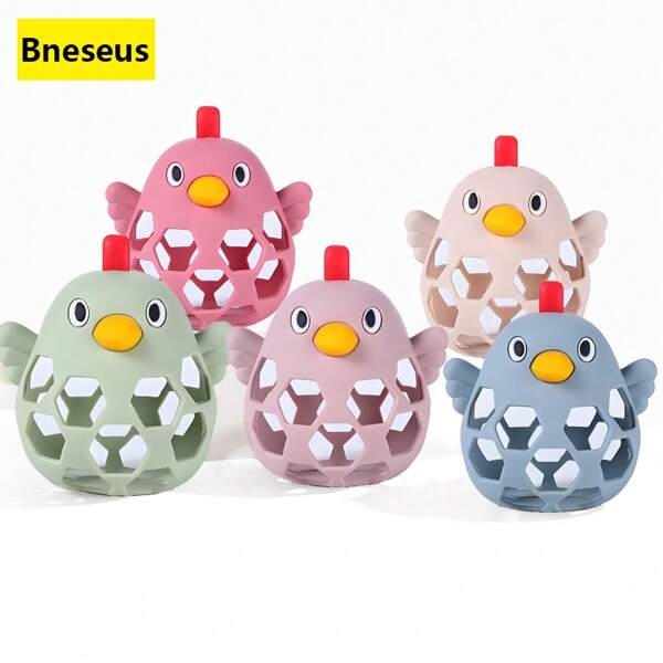 Bneseus 1 pieza Juguete de dentición de silicona, adecuado para bebés que están saliendo los dientes, diseño de sujeción manual para evitar caídas, regalo ideal para bebés de 6 a 24 meses, regalo del Día del Padre