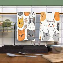 2 paños de cocina con estampado de cabeza de gato, toallas de cocina de alta absorción, ideales para cocinar, hornear, usos en la cocina y el baño