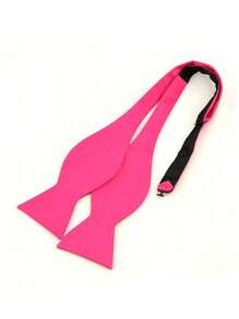 1pc Men's Polyester Solid Bow Tie, Classic Accessory For Wedding, Groom, Business Party Suit